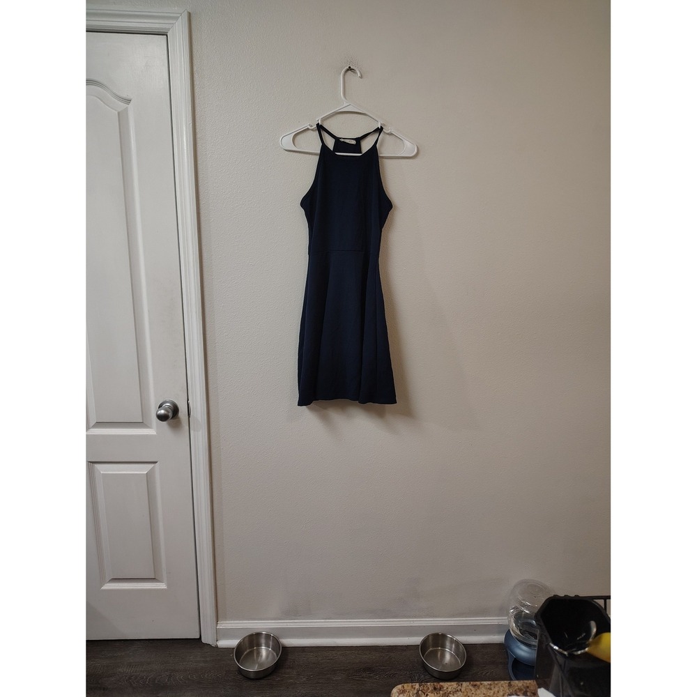 Olivia Rae Navy Blue Halter Skater Dress Strappy High Neck Mini‎ Dress Womens XS